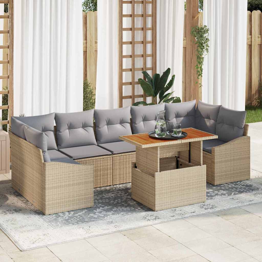 Tuinbankenset 8 st Beige en Grijs
