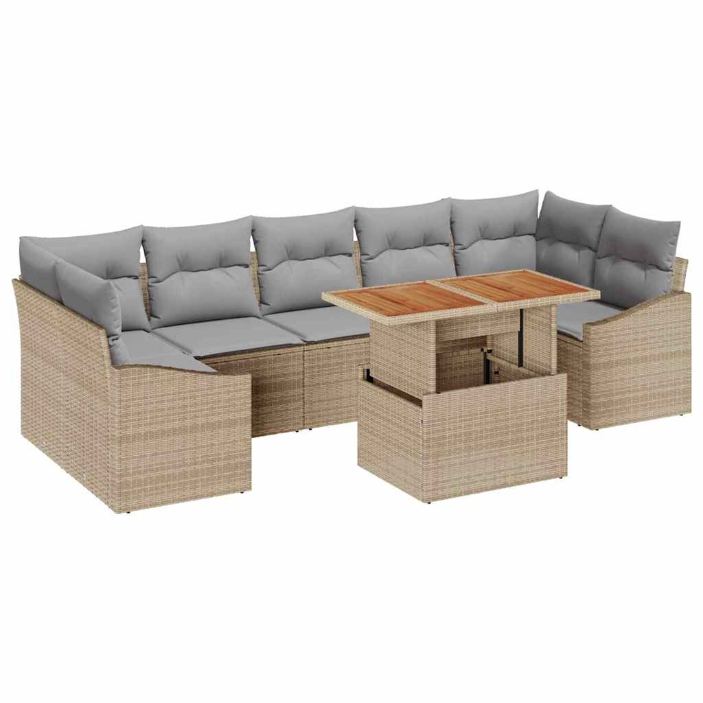 Tuinbankenset 8 st Beige en Grijs