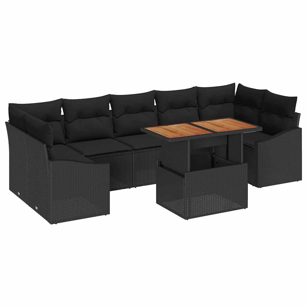 Tuinbankenset 8 st Zwart en Bruin