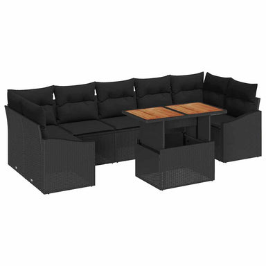 Tuinbankenset 8 st Zwart en Bruin
