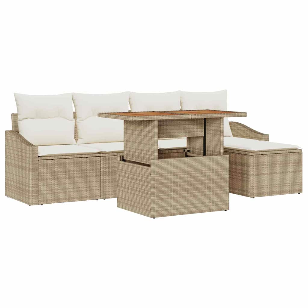 Tuinbankenset 6 st Beige en Crème