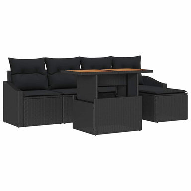 Tuinbankenset 6 st Zwart en Bruin