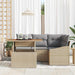 Tuinbankenset 5 st Beige poly rattan