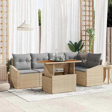 Tuinbankenset 6 st Beige en Grijs