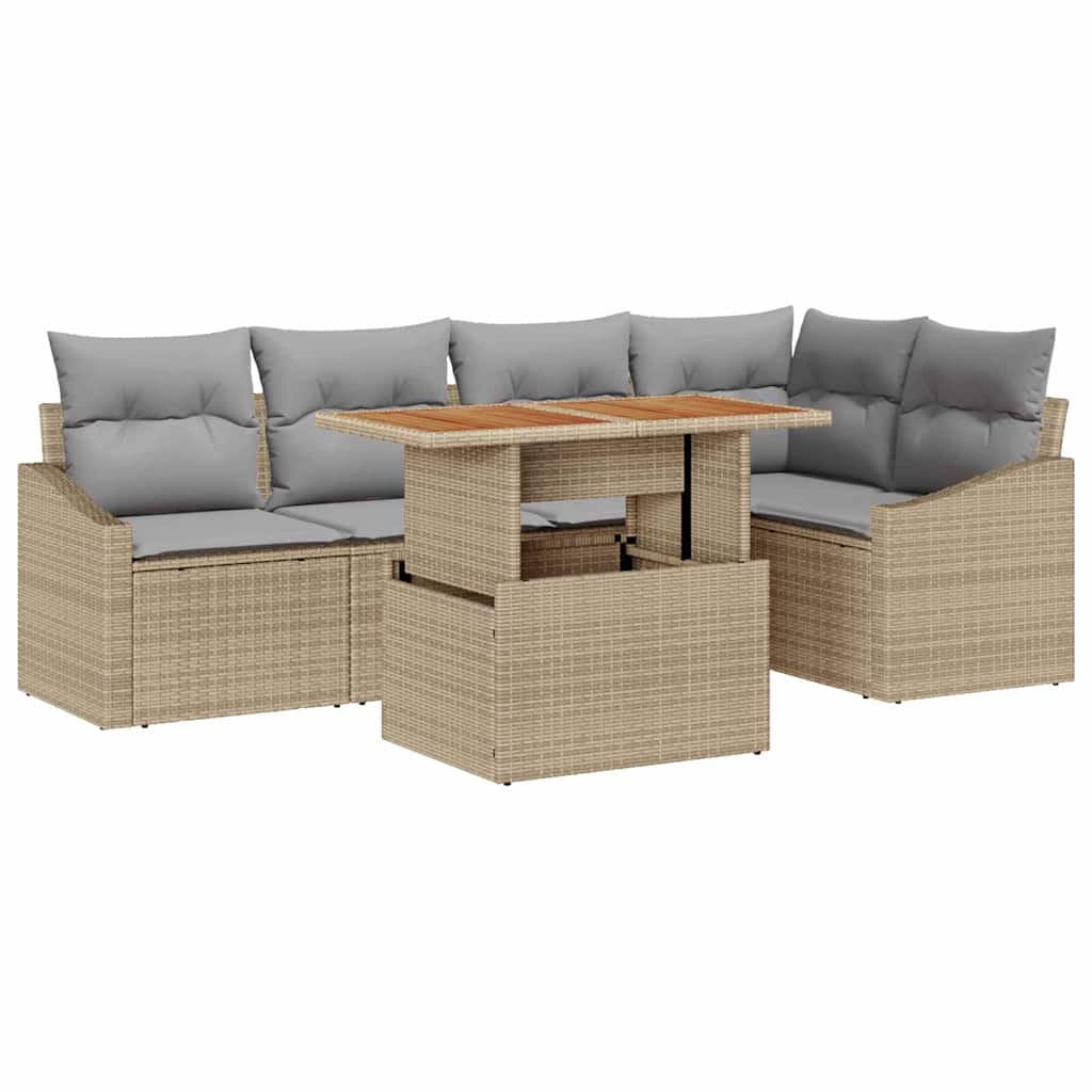Tuinbankenset 6 st Beige en Grijs