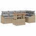 Tuinbankenset 6 st Beige en Grijs