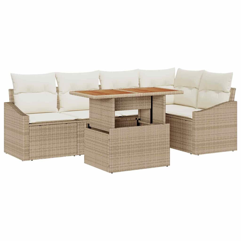 Tuinbankenset 6 st Beige en Crème