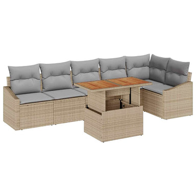 Tuinbankenset 7 st Beige en Grijs