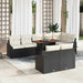 Tuin Sofa Set 9 st Zwart en Crème