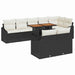 Tuin Sofa Set 9 st Zwart en Crème
