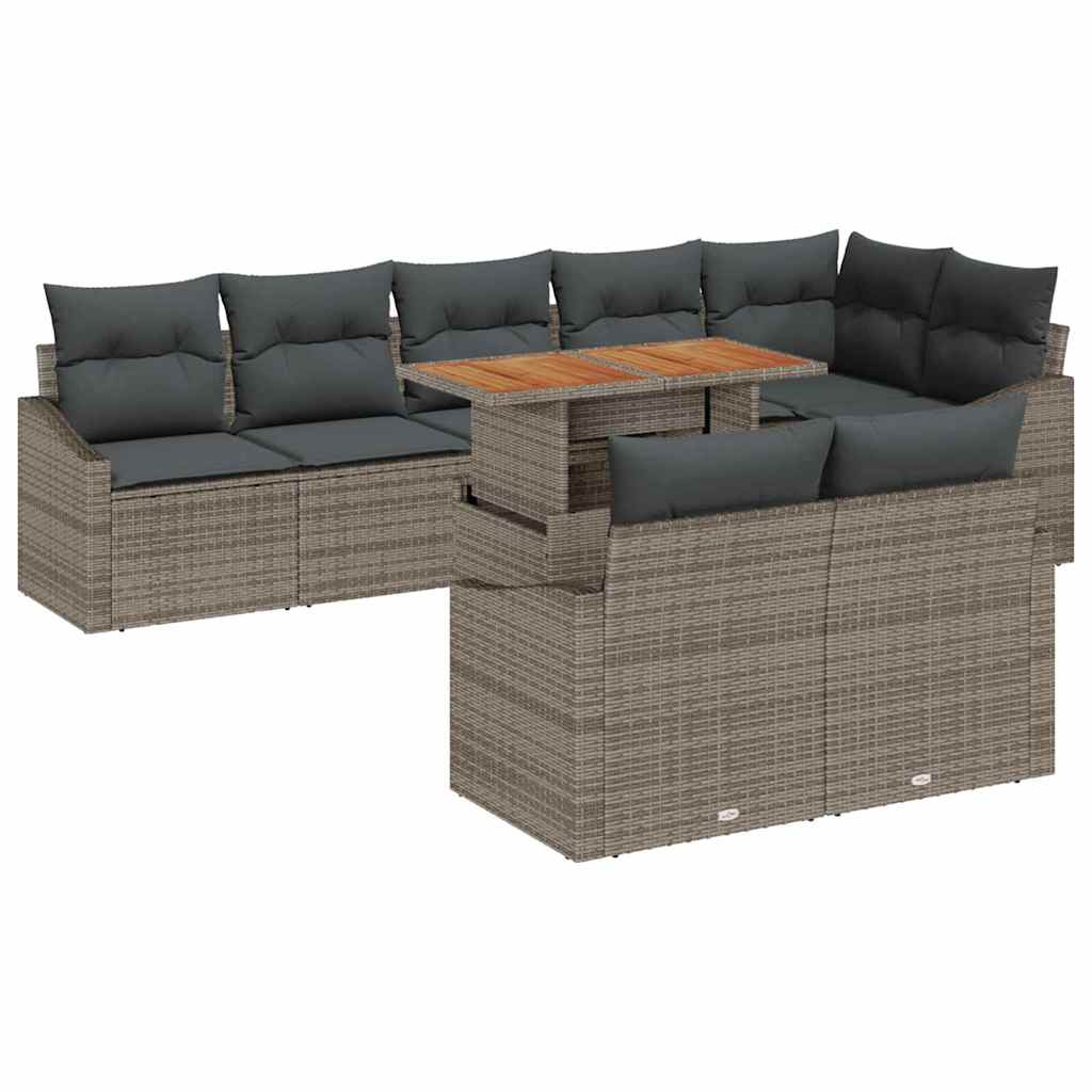 Tuin Sofa Set 9 st Grijs en Bruin