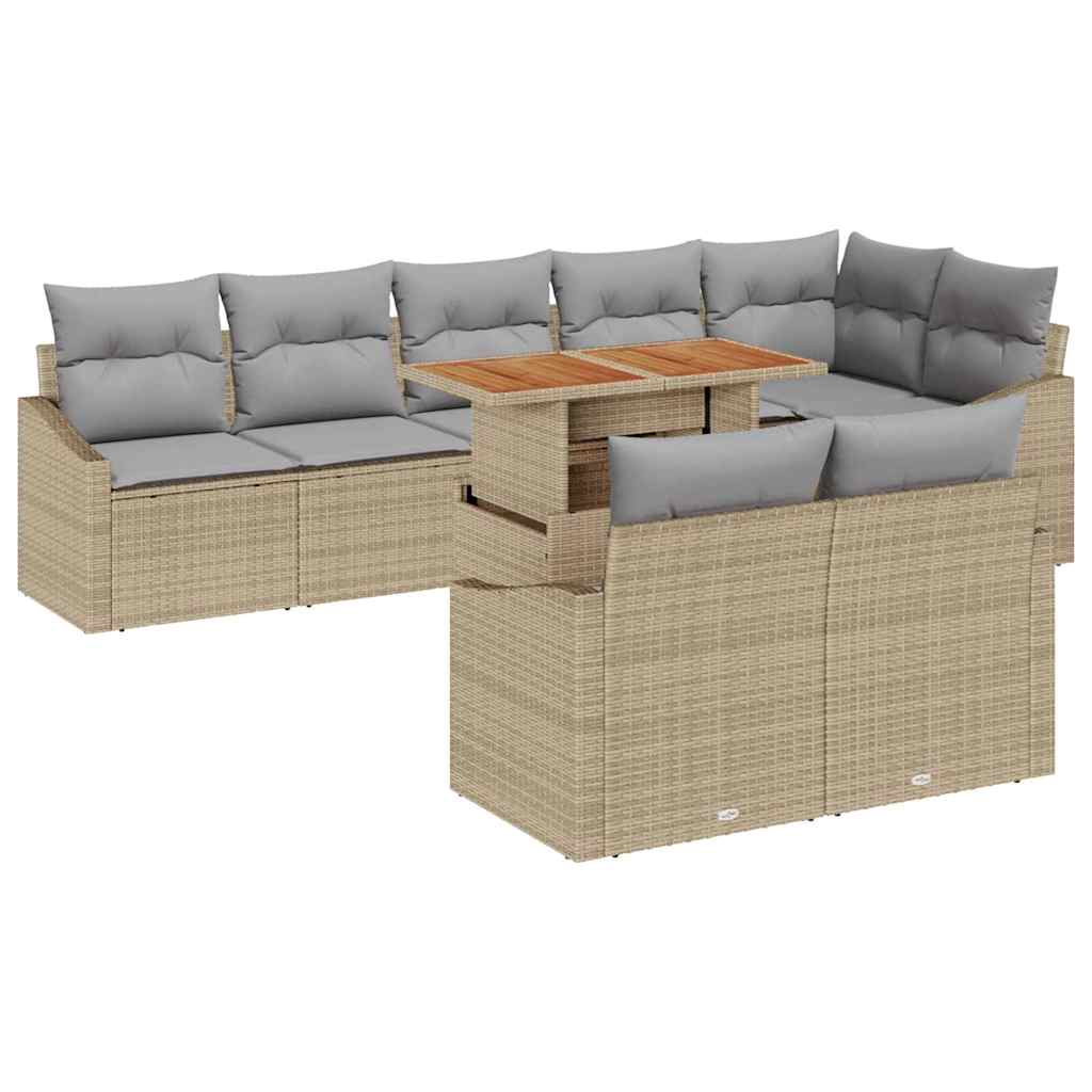 Tuin Sofa Set 9 st Beige en Grijs
