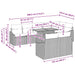 Tuin Sofa Set 9 st Zwart en Bruin