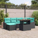Tuinbankenset 7 st Zwart en Teal