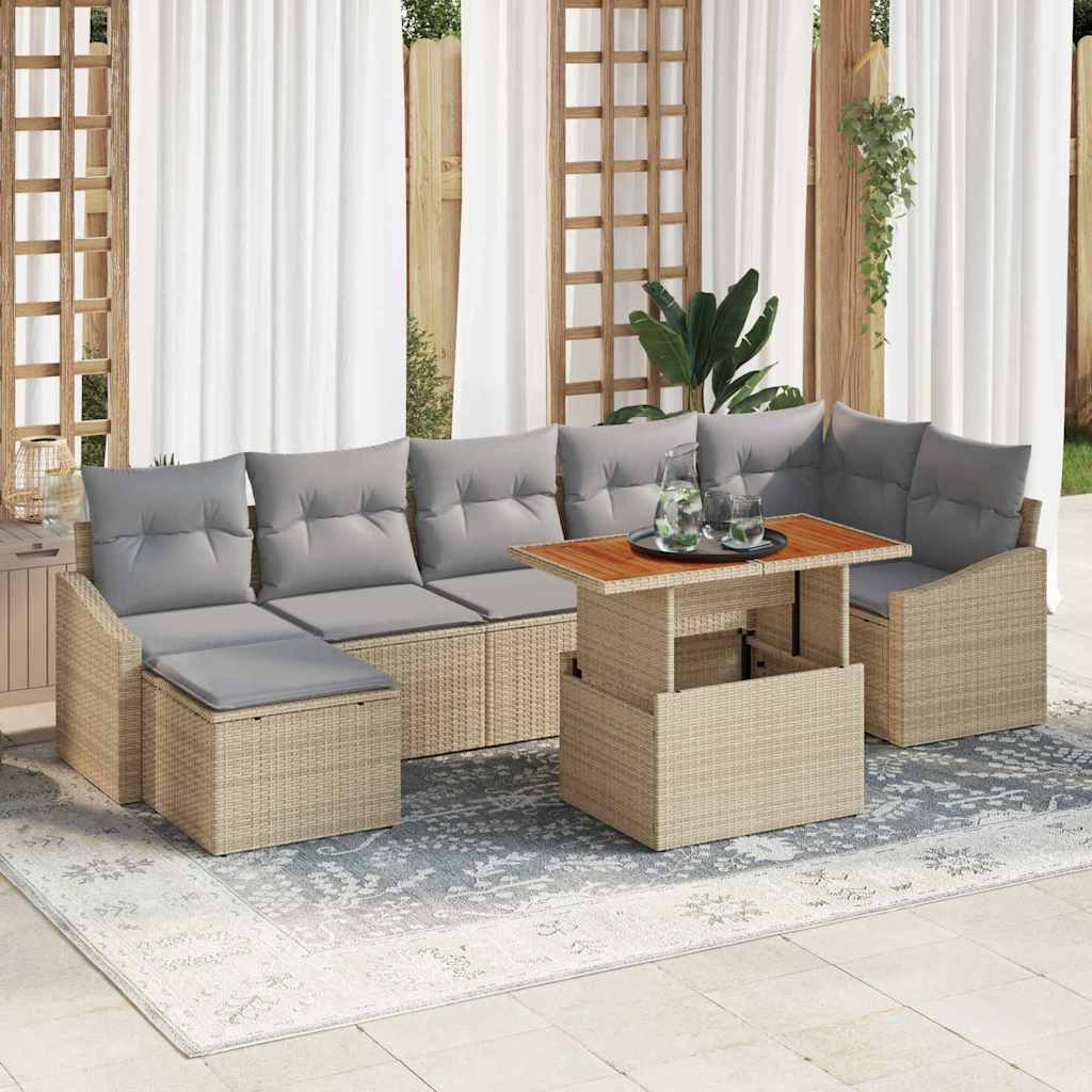 Tuinbankenset 8 st Beige en Grijs
