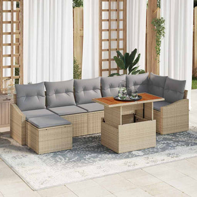 Tuinbankenset 8 st Beige en Grijs