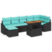 Tuinbankenset 8 st Zwart en Teal