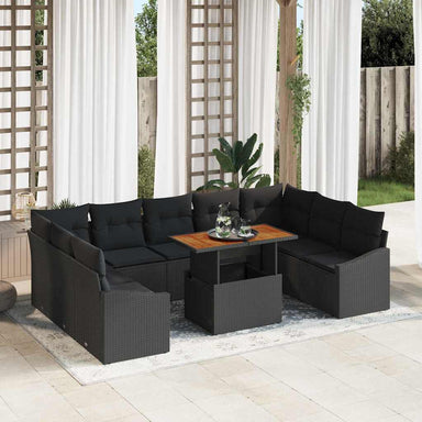 Tuinbankenset 10 st Zwart en Bruin
