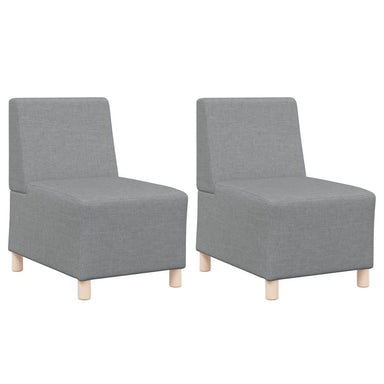 Modulaire Bankeenheid Armlos 2 st Lichtgrijs Stof