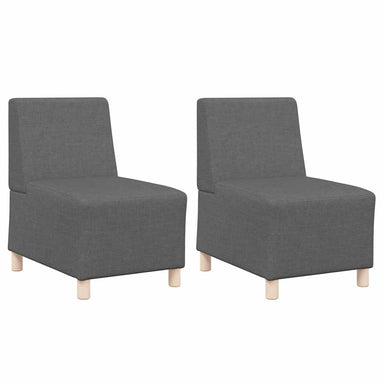 Modulaire Bankeenheid Armlos 2 st Donkergrijs Stof