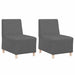Modulaire Bankeenheid Armlos 2 st Donkergrijs Stof