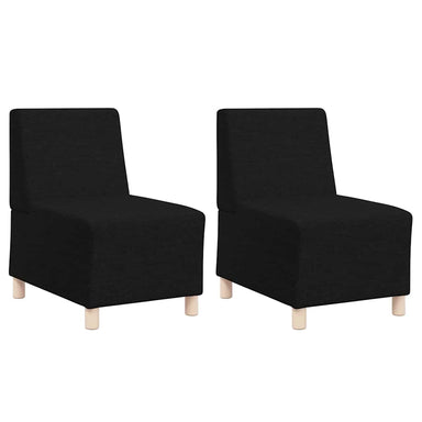 Modulaire Bankeenheid Armlos 2 st Zwart Stof