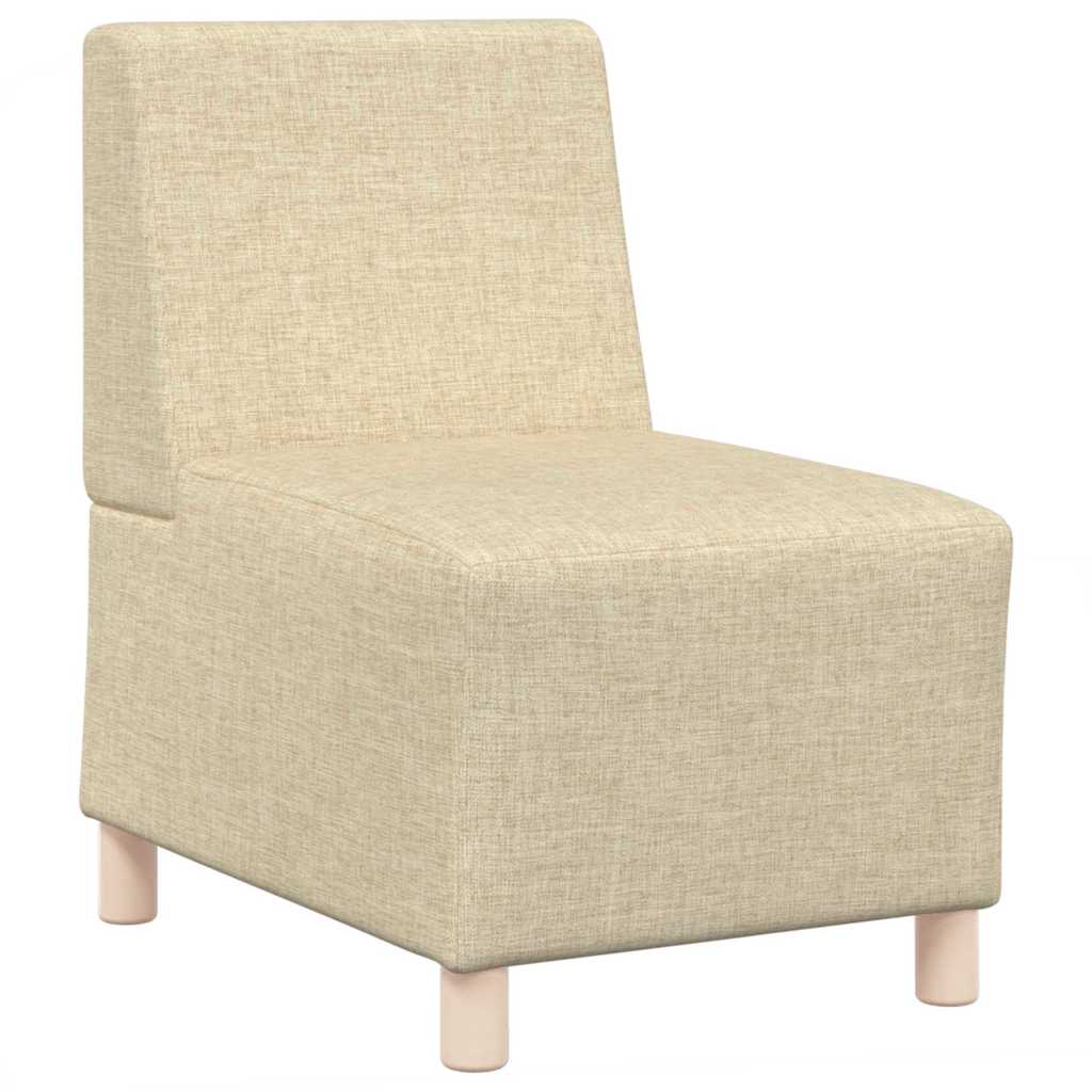Modulaire Bankeenheid Armlos 2 st Crème Stof