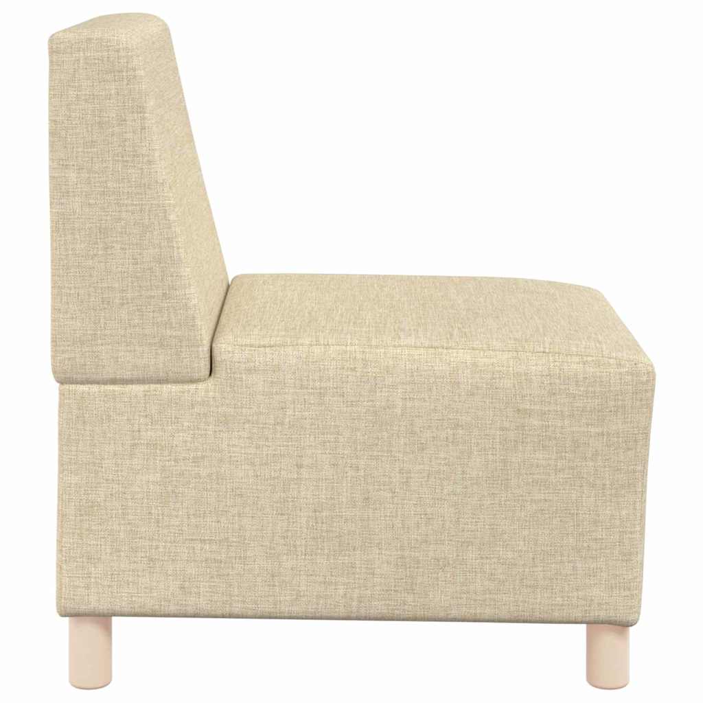 Modulaire Bankeenheid Armlos 2 st Crème Stof