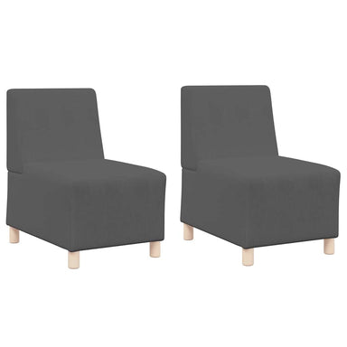 Modulaire Bankeenheid Armlos 2 st Donkergrijs Katoen Stof