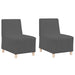 Modulaire Bankeenheid Armlos 2 st Donkergrijs Katoen Stof