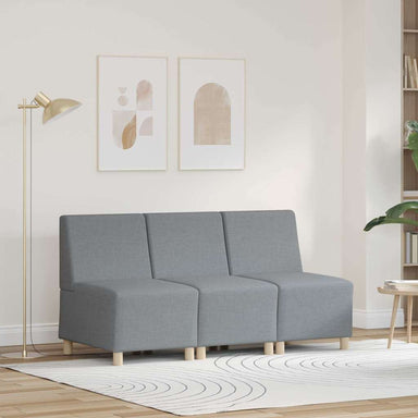 Modulaire Bankeenheid Armlos 3 st Lichtgrijs Stof