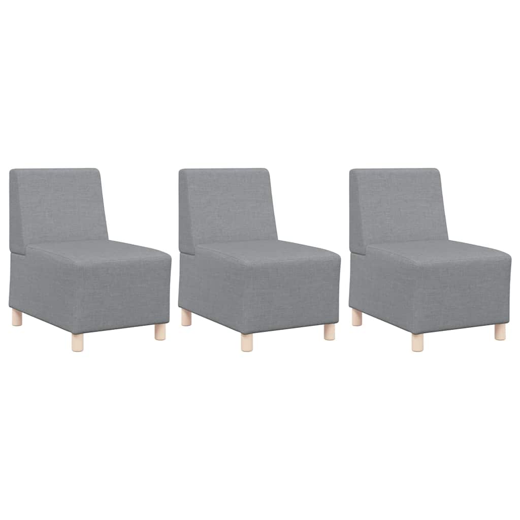 Modulaire Bankeenheid Armlos 3 st Lichtgrijs Stof