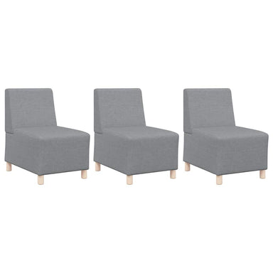 Modulaire Bankeenheid Armlos 3 st Lichtgrijs Stof