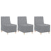 Modulaire Bankeenheid Armlos 3 st Lichtgrijs Stof