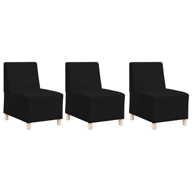 Modulaire Bankeenheid Armlos 3 st Zwart Stof