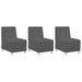 Modulaire Bankeenheid Armlos 3 st Donkergrijs Katoen Stof