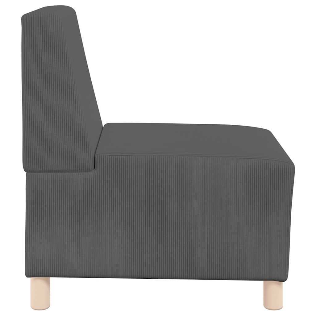 Modulaire Bankeenheid Armlos 3 st Donkergrijs Katoen Stof