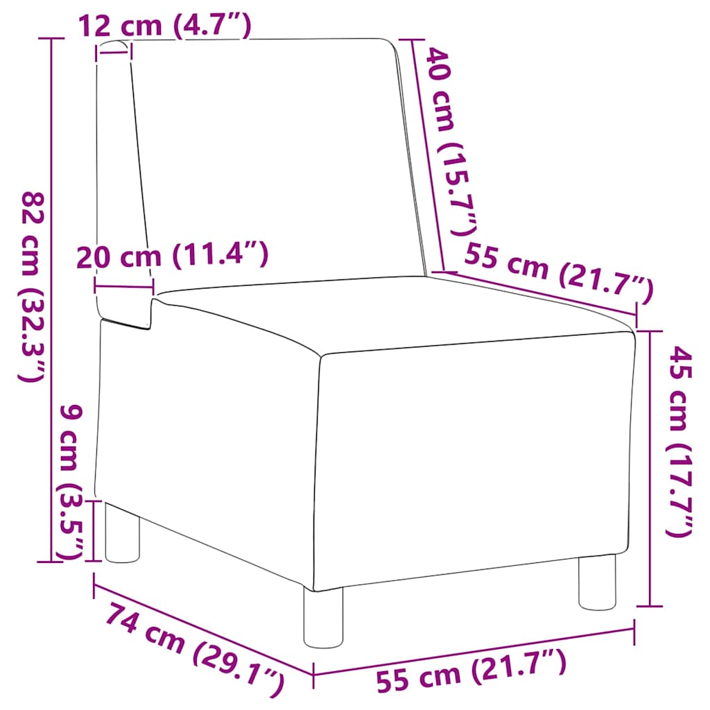 Modulaire Bankeenheid Armlos 3 st Donkergrijs Katoen Stof
