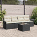 Tuin Sofa Set 5 st Zwart en Crème poly rattan