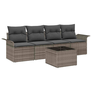 Tuin Sofa Set 5 st Grijs poly rattan