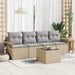 Tuin Sofa Set 5 st Beige en Grijs poly rattan