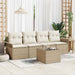 Tuin Sofa Set met kussen 5 pcs Beige en Crème poly rattan