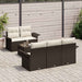 Tuin Sofa Set 6 st 5-Aantal zitplaatsen Bruin en Crème