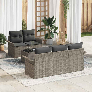 Tuin Sofa Set 6 st 5-Aantal zitplaatsen Grijs