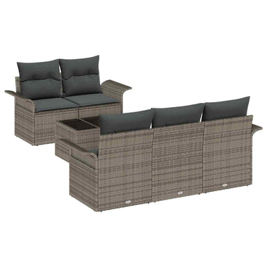 Tuin Sofa Set 6 st 5-Aantal zitplaatsen Grijs