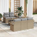 Tuin Sofa Set 6 st 5-Aantal zitplaatsen Beige en Grijs