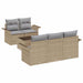Tuin Sofa Set 6 st 5-Aantal zitplaatsen Beige en Grijs