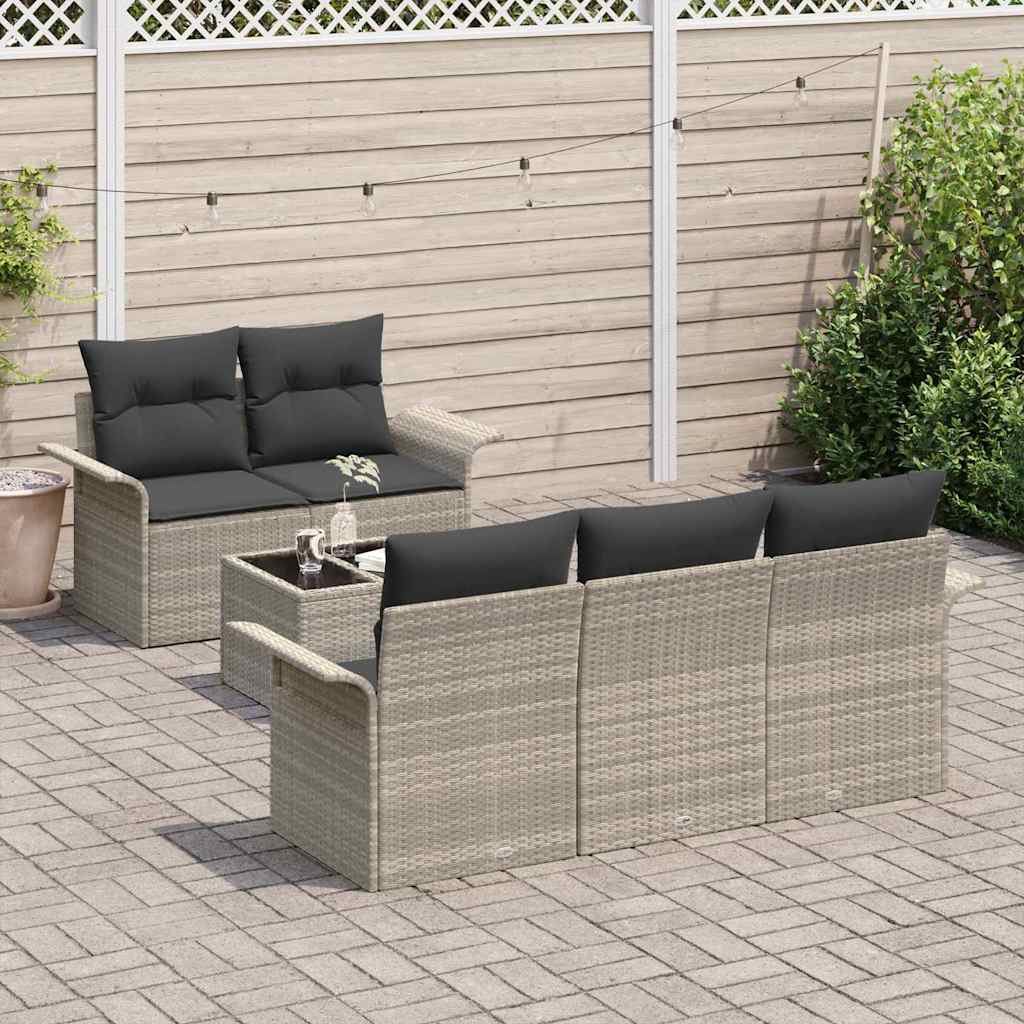 Tuin Sofa Set 6 st 5-Aantal zitplaatsen
