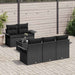 Tuin Sofa Set 6 st 5-Aantal zitplaatsen Zwart