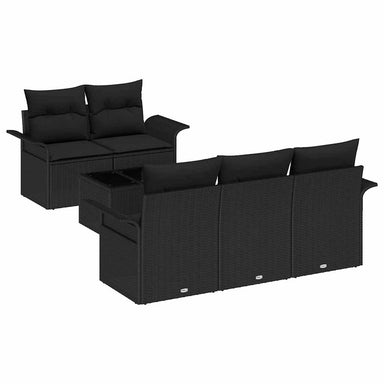 Tuin Sofa Set 6 st 5-Aantal zitplaatsen Zwart